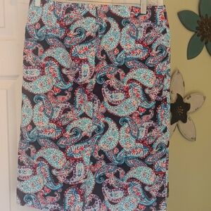 Talbot's paisley cotton skirt
